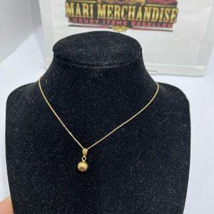 18 K Gold Ball necklace size 16 in